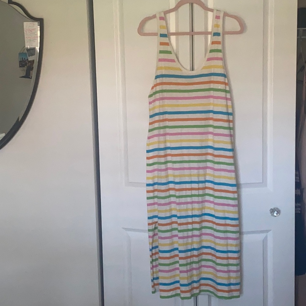 Multi color stripe jcrew cotton sundress -XL